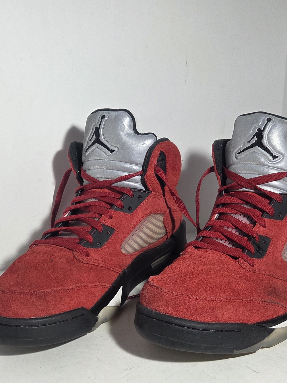Nike Air Jordan 5 Retro "Raging Bull" (Toro Bravo) Red Suede - Men's Size 13 - Picture 2 of 12